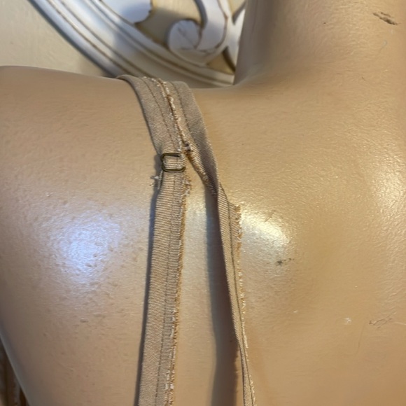 We the Free Womens large top tank Striped Tan White button tie back casual NWT - Picture 5 of 8